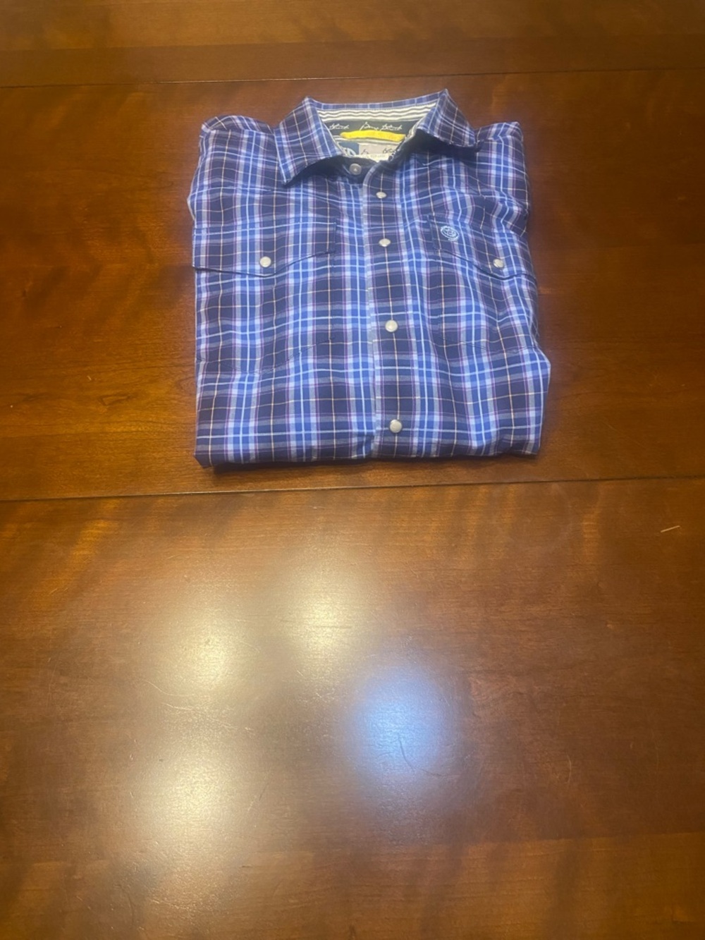 George Strait Wrangler Blue Plaid Western Country Button Down Shirt Women's XL